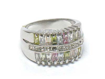 Crystal and glass stone deco ring