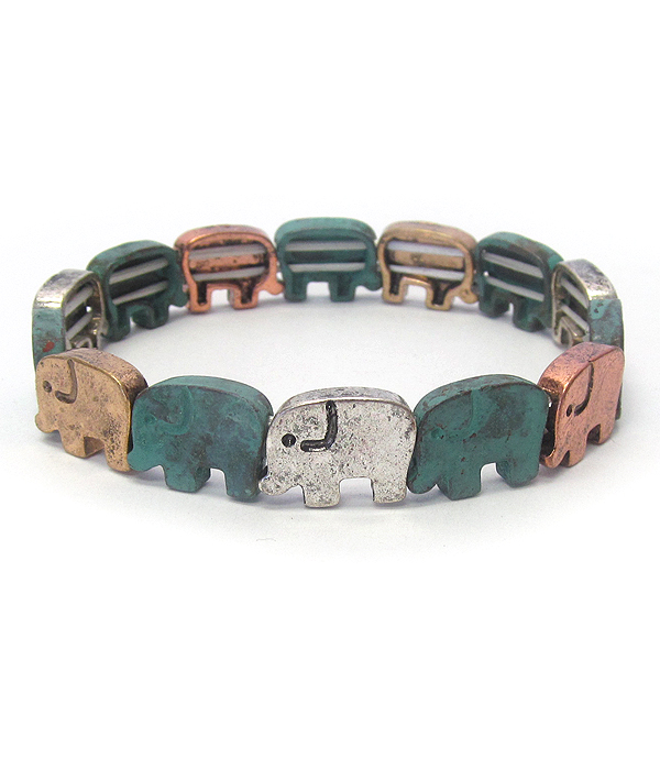 MULTI ELEPHANT STRETCH BRACELET