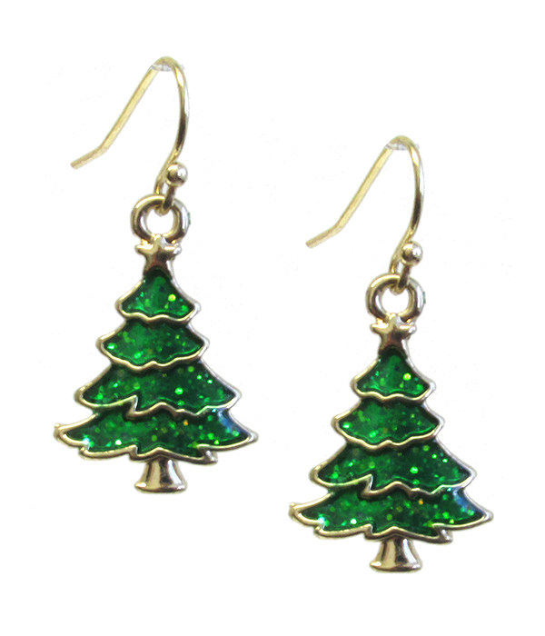 CHRISTMAS THEME EPOXY EARRING - TREE