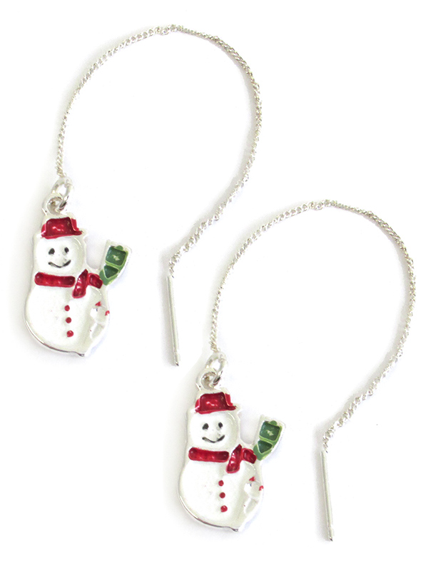 Christmas theme snowman earring