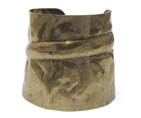 Architectural metal hammered cuff bangle bracelet - wear resistant electro plating