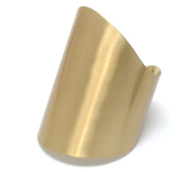 Architectural waved plain metal cuff bangle bracelet - wear resistant electro plating