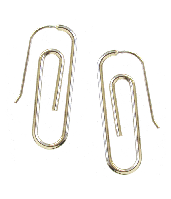 PAPER CLIP THEME METAL EARRING