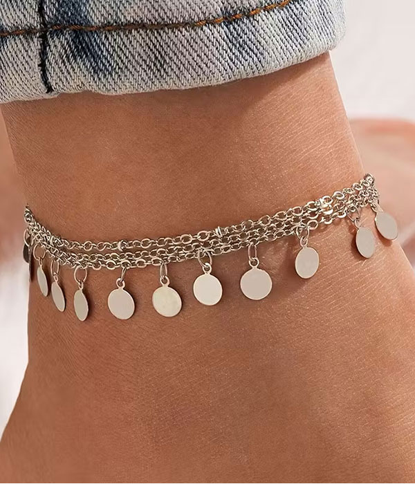Multi disc dangle anklet