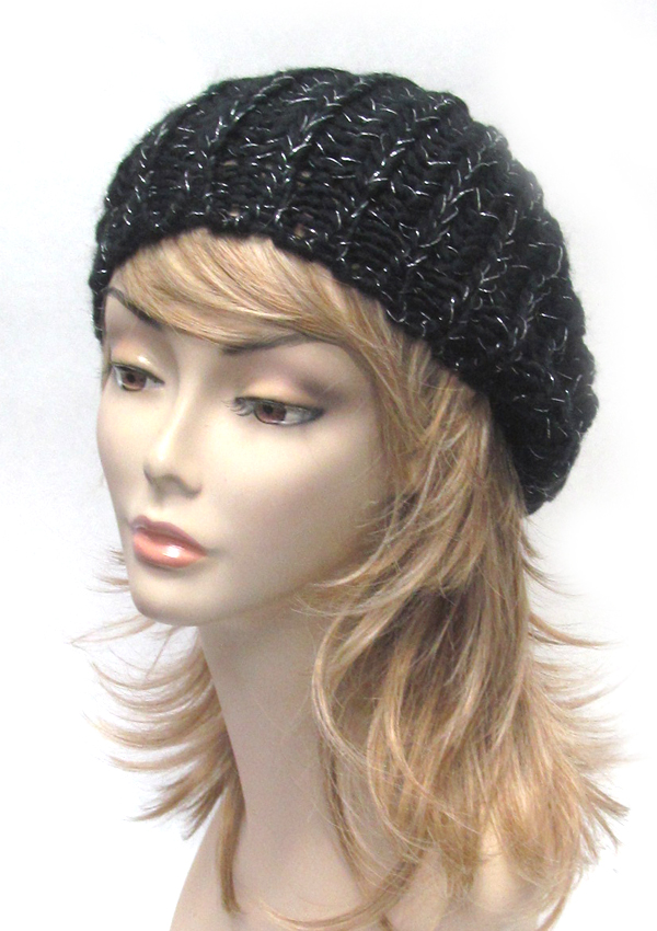 Knit barrette beanie 