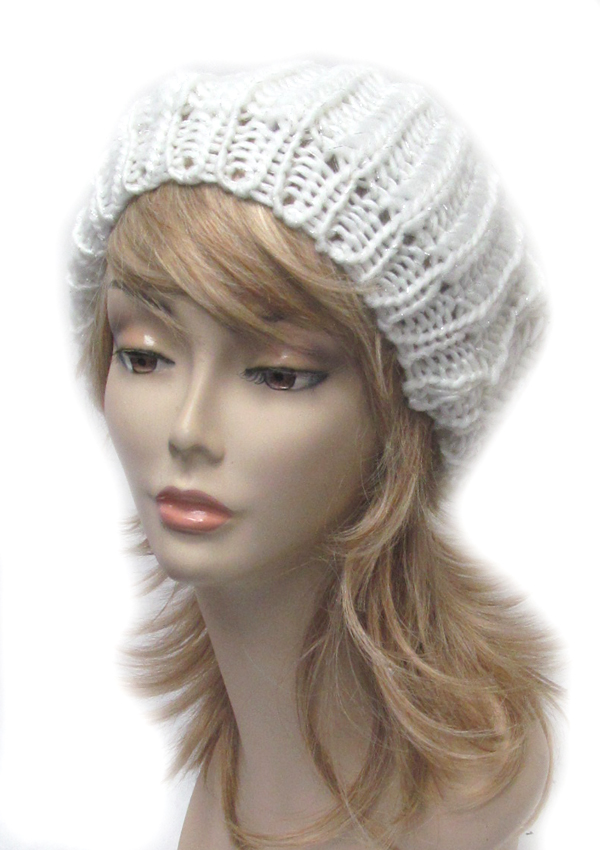 Knit barrette beanie 