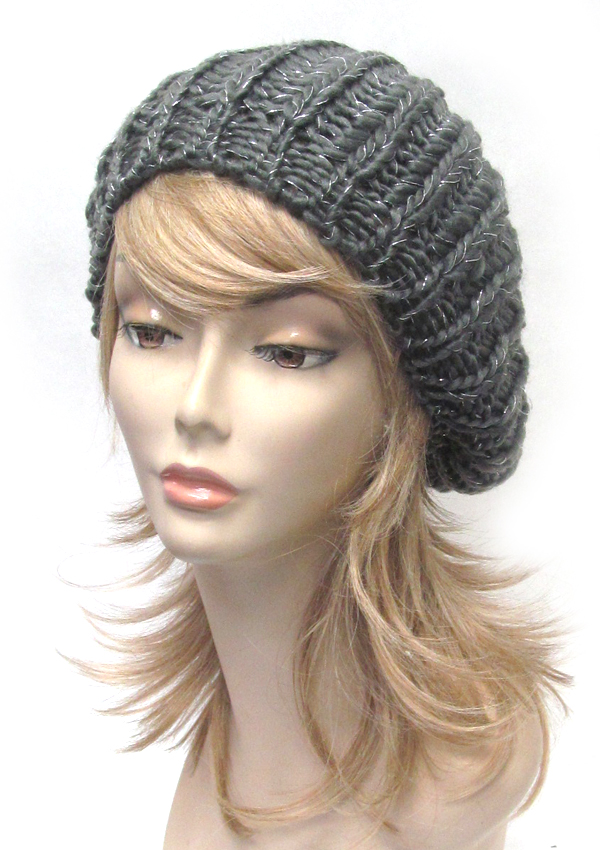 Knit barrette beanie