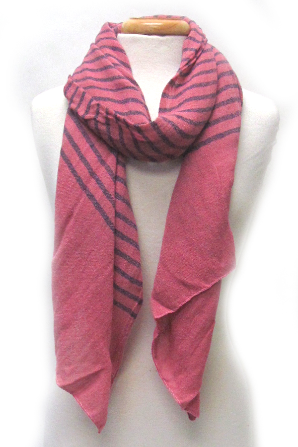 Acryl multi stripe pattern scarf