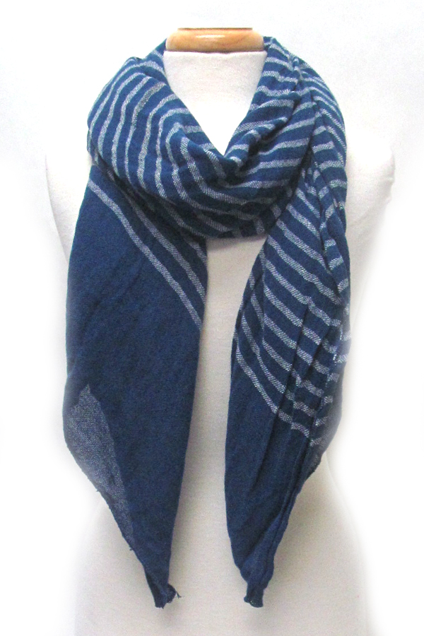 Acryl multi stripe pattern scarf