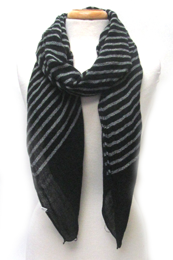 Acryl multi stripe pattern scarf
