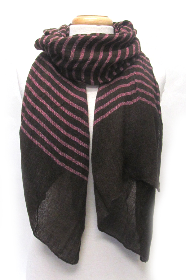 Acryl multi stripe pattern scarf