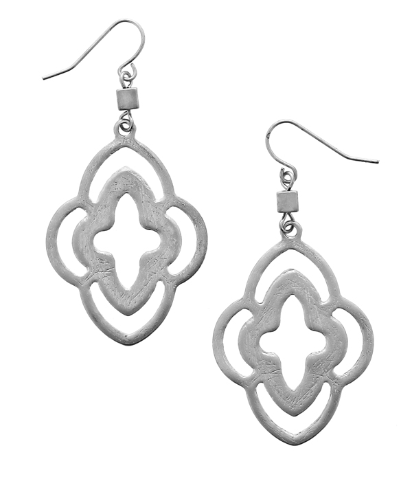 Flattened scratch metal moroccan earring