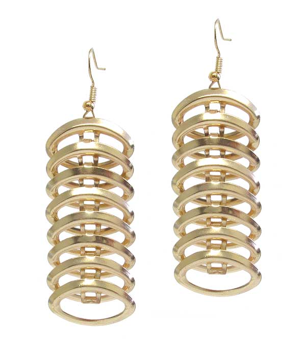 MULTI METAL RING LINK DROP EARRING