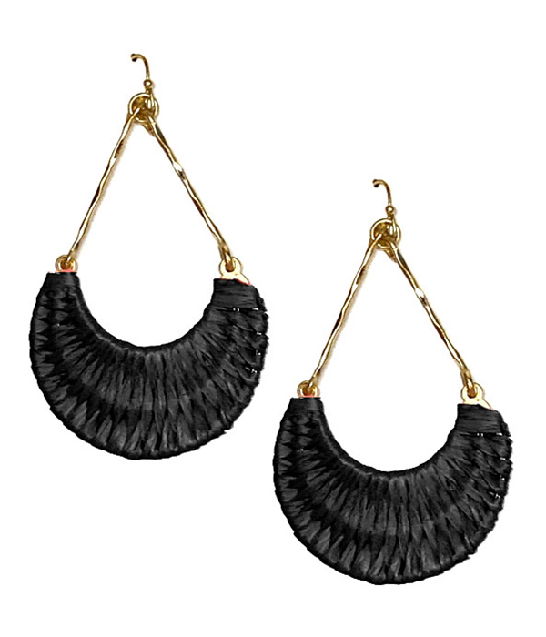 Rafia wrap drop earring