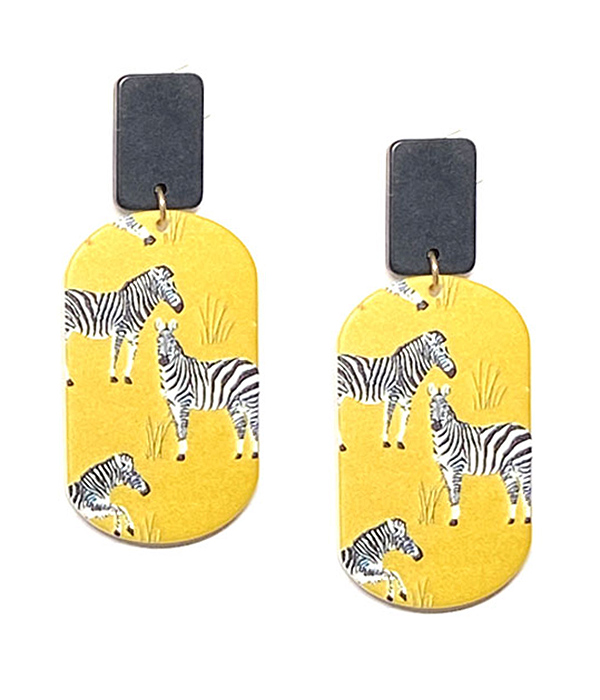 ART WORK 3D PRINTING POLYMER CLAY EARRING - ZEBRA