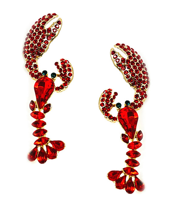 CRYSTAL LOBSTER EARRING