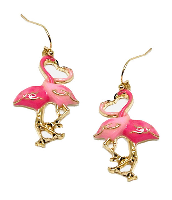 KISSING FLAMINGO LOVE EARRING