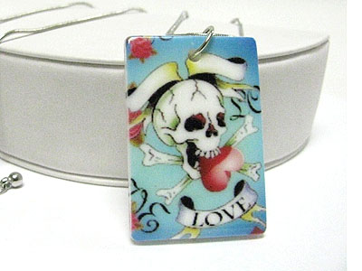 Skull acryl tattoo picture peandant necklace