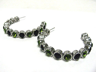 Crystal link arc earring