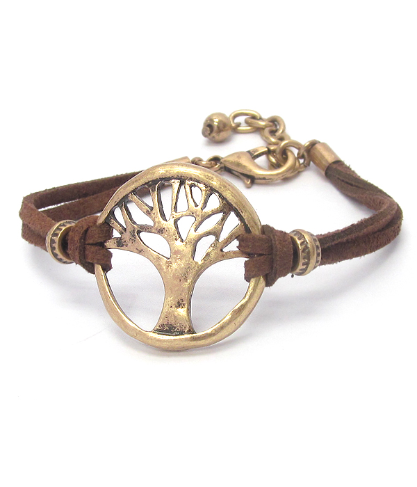 Tree of life leatherette bracelet