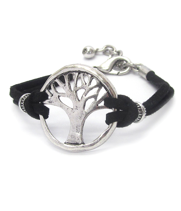 Tree of life leatherette bracelet