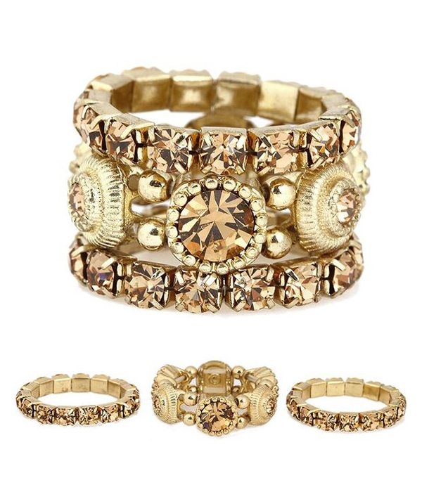 CRYSTAL MIX 3 STRETCH RING SET