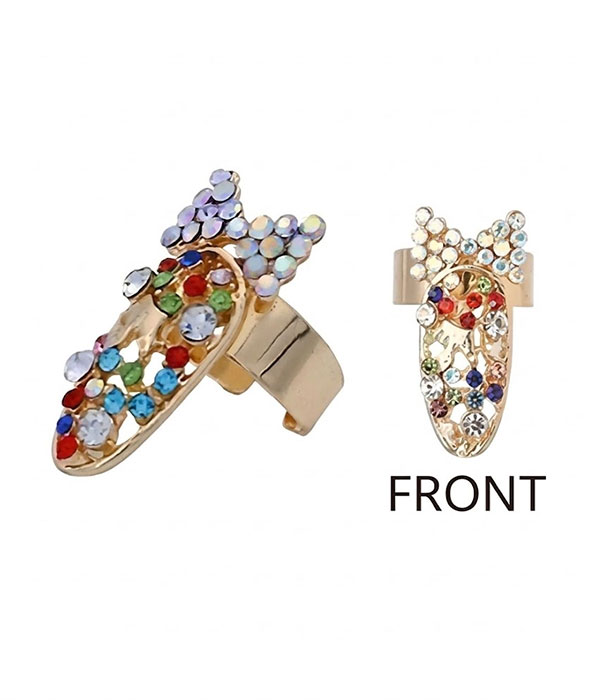 Adjustable nail art knuckle ring