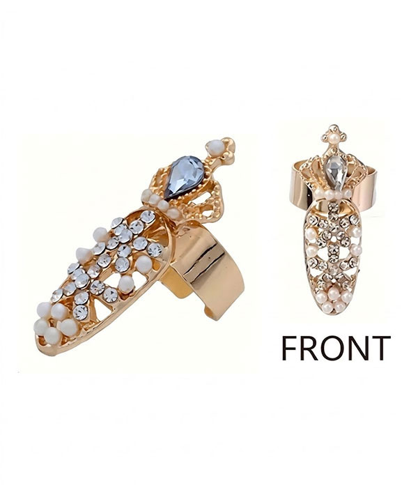 Adjustable nail art knuckle ring