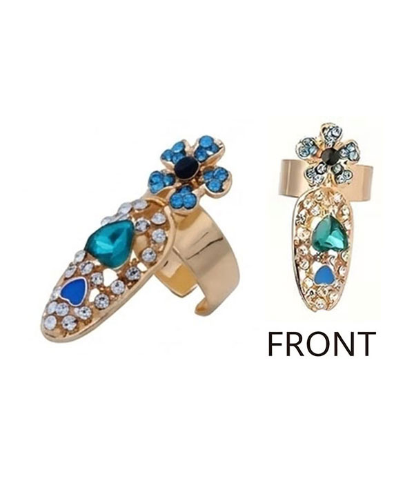 Adjustable nail art knuckle ring
