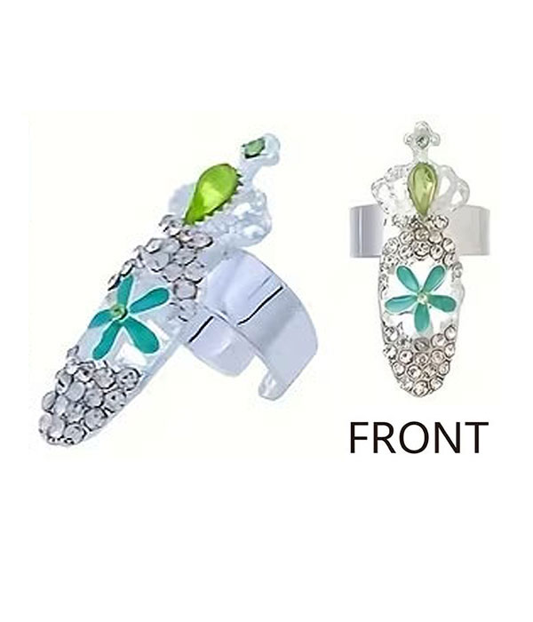 Adjustable nail art knuckle ring