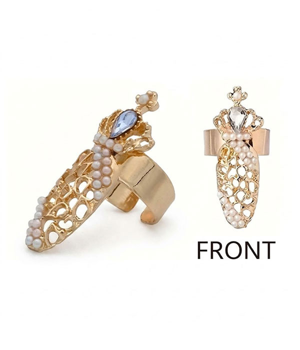 Adjustable nail art knuckle ring