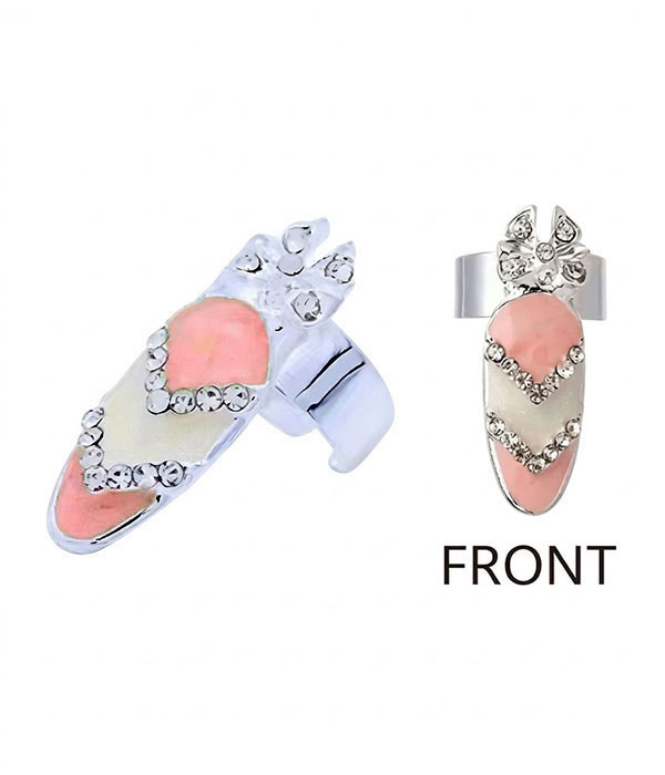 Adjustable nail art knuckle ring