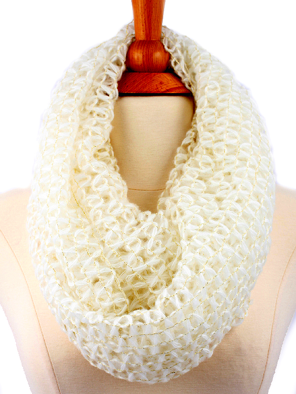 100% acrylic hand knit infinity scarf