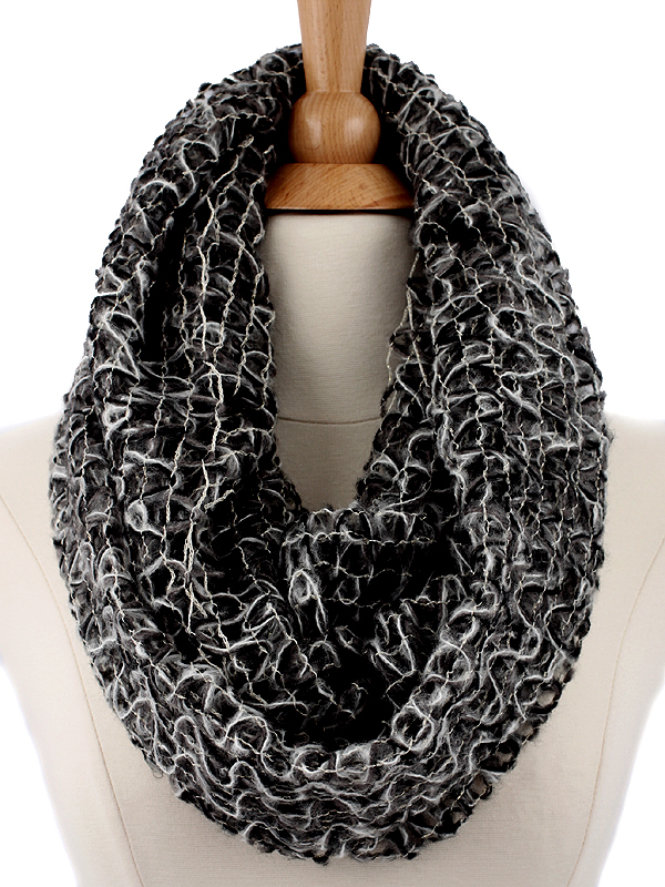 100% acrylic hand knit infinity scarf