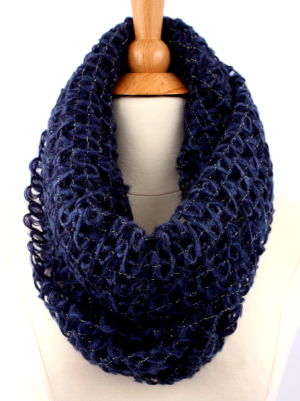 100% acrylic hand knit infinity scarf