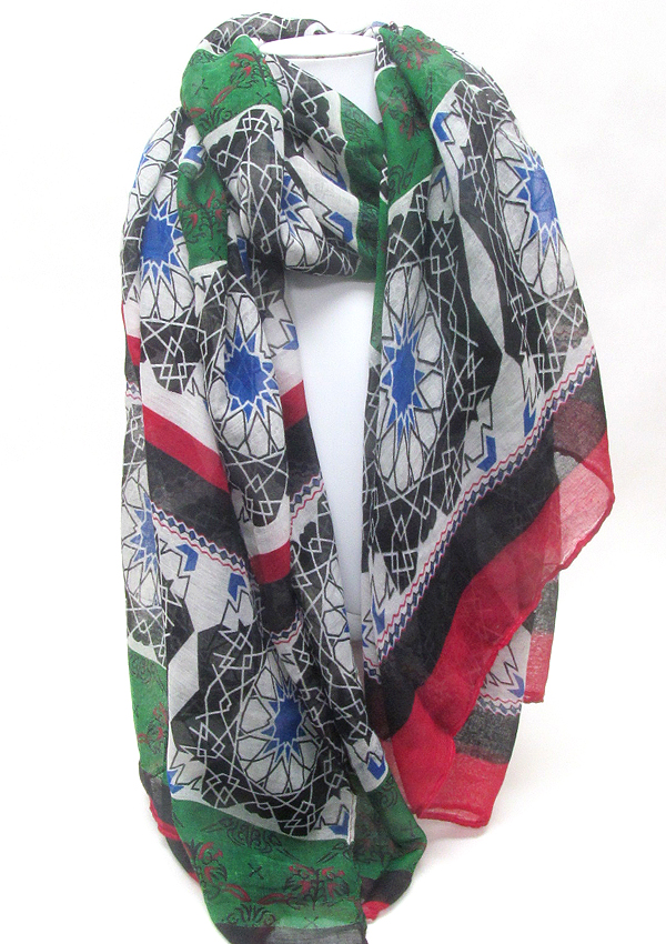 Multi flower mix scarf