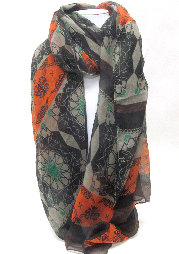 Multi flower mix scarf