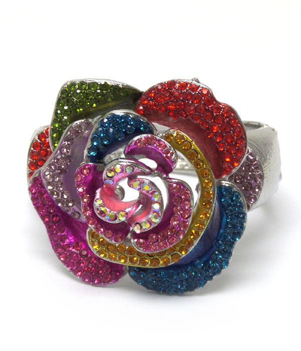 Flower epoxy bangle bracelet