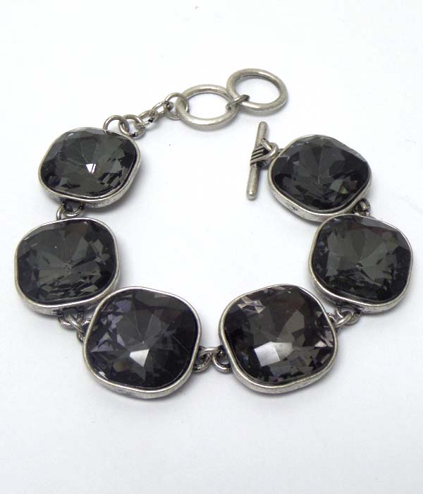 Catherine popesco inspired large crystals link bracelet