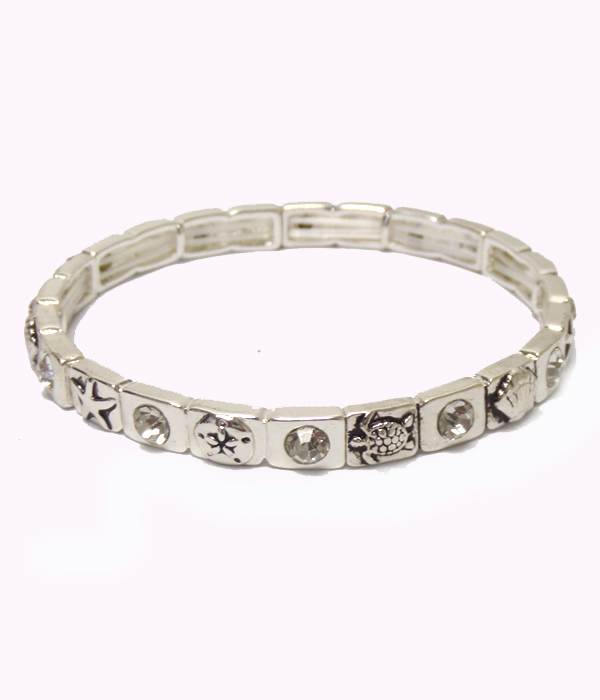 Square crystals link bracelet 