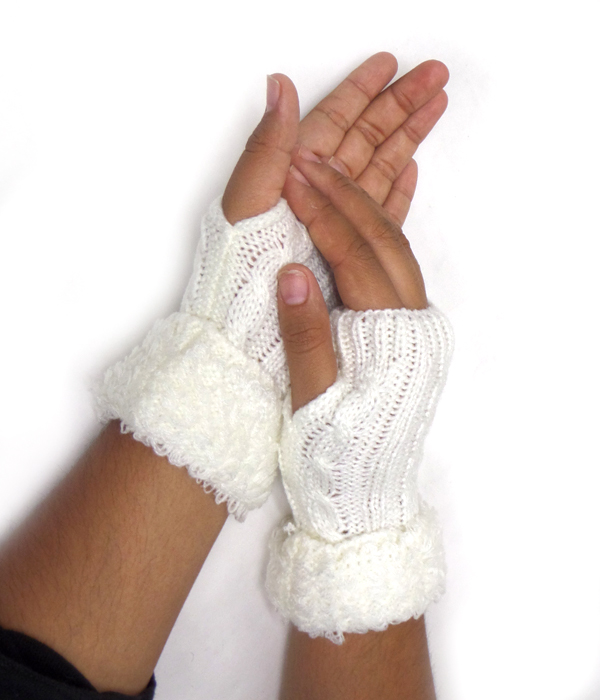 Open finger crochet gloves