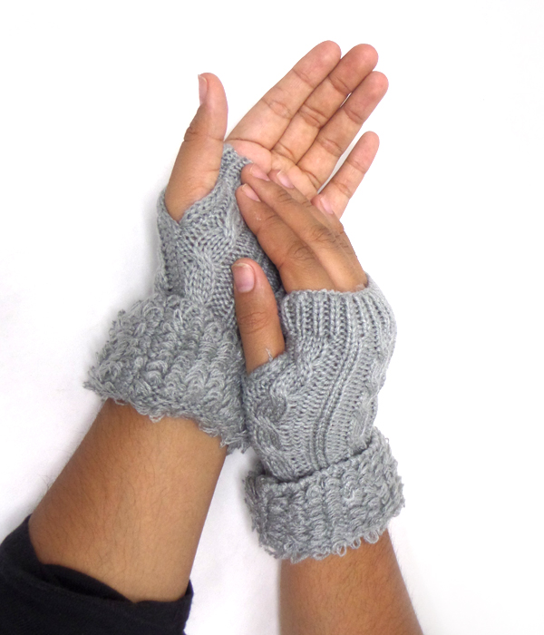 Open finger crochet gloves