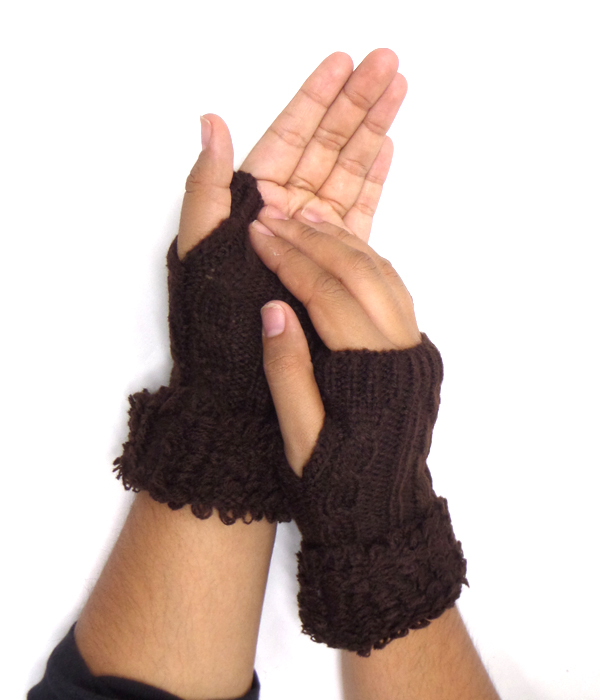 Open finger crochet gloves