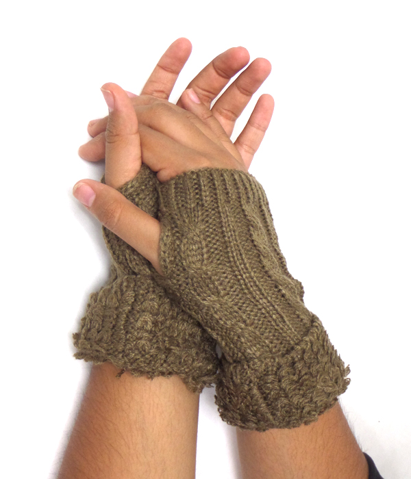 Open finger crochet gloves
