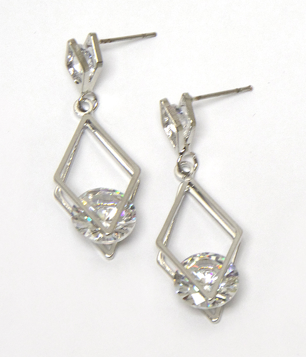 Crystal holding and drop earring
