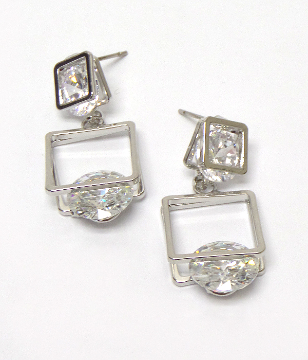 Crystal holding and drop earring