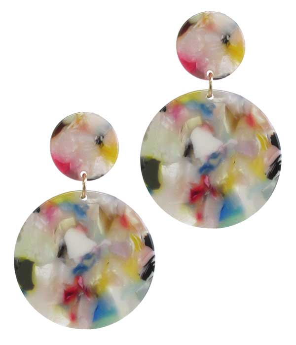 ORGANIC CELLULOSE DISC DROP EARRING