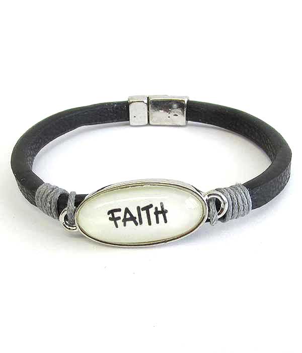 RELIGIOUS INSPIRATION CABOCHON MAGNETIC BRACELET - FAITH