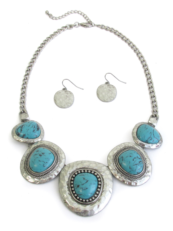 TURQUOISE LINK NECKLACE SET