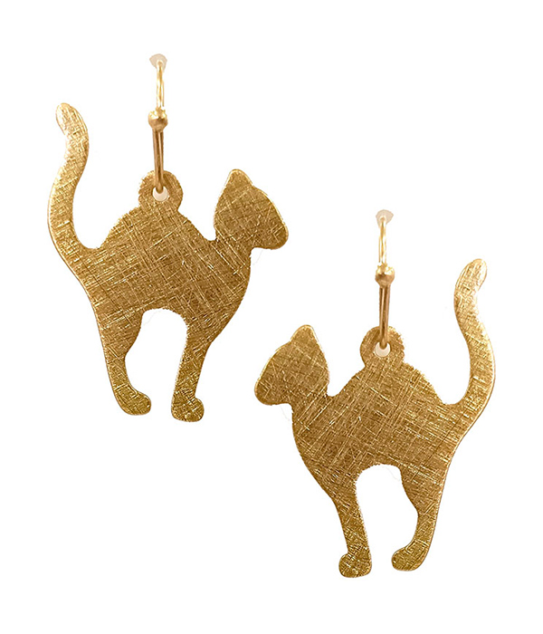 SCRATCH METAL CAT EARRING